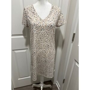 NINE WEST T-Shirt Dress Tan White Black size medium